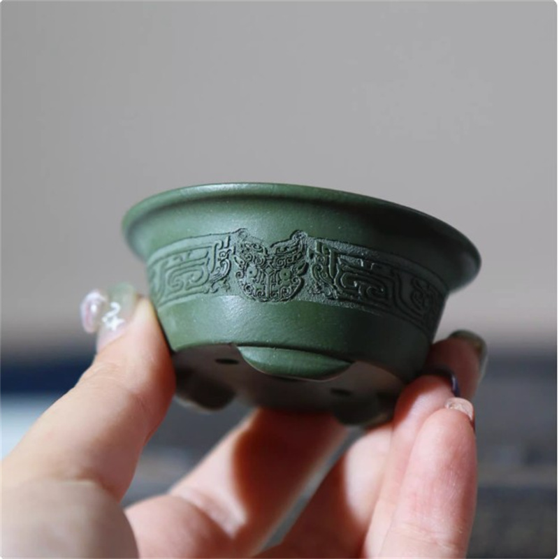 Bonsai Garden With Sand - Keramische Gesneden Mini Bonsai Pot, Kleine
