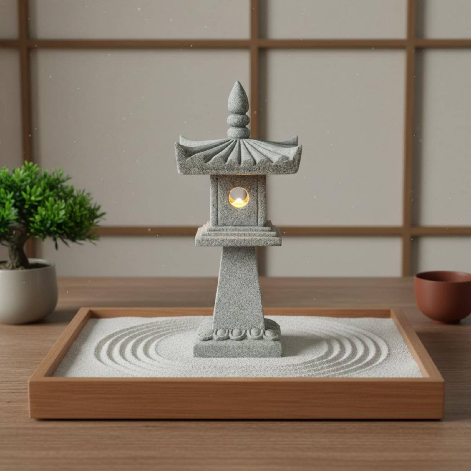 Miniatuur stenen lantaarn anti - Us Bonsai Garden recensie en prijs