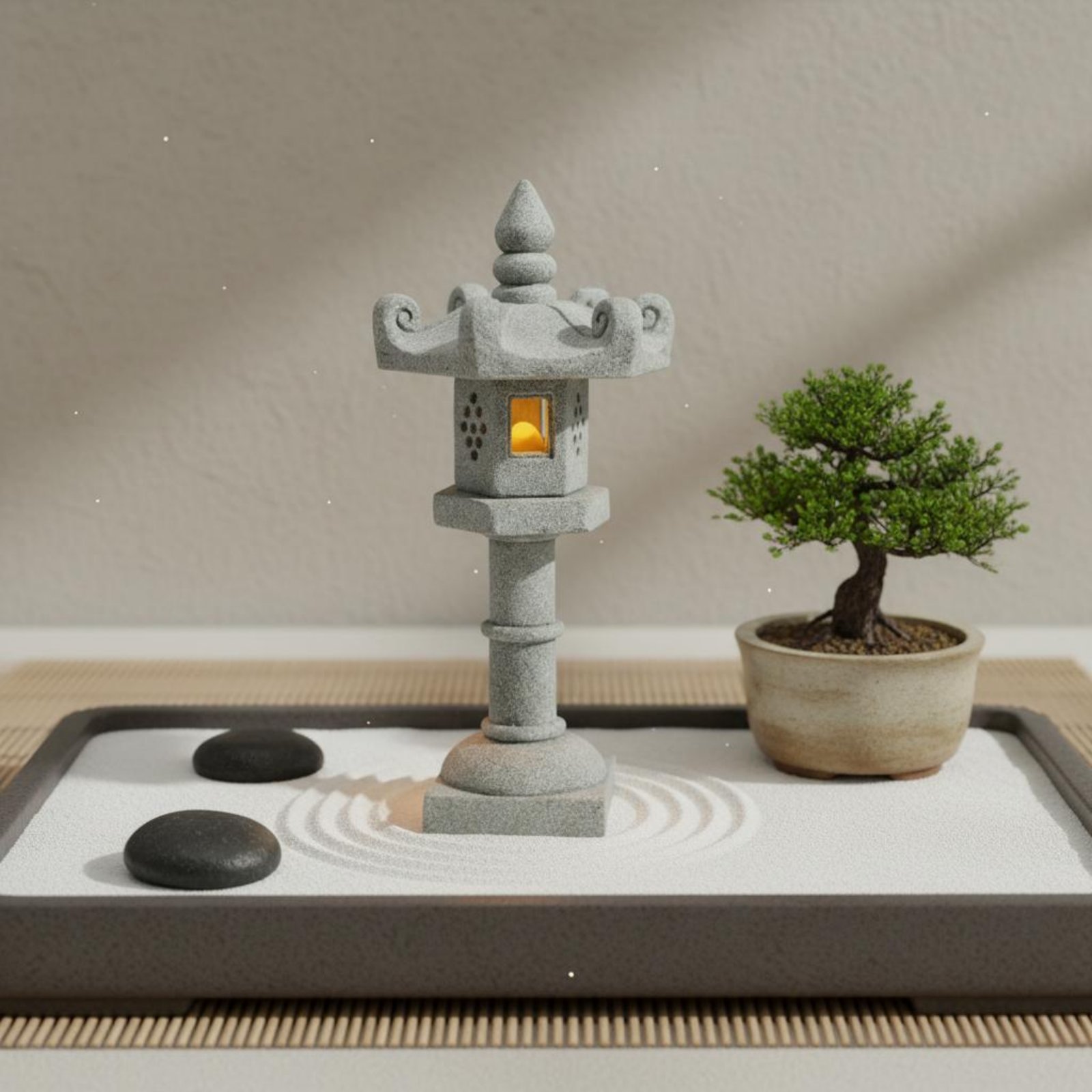 Miniatuur stenen lantaarn anti - Us Bonsai Garden recensie en prijs