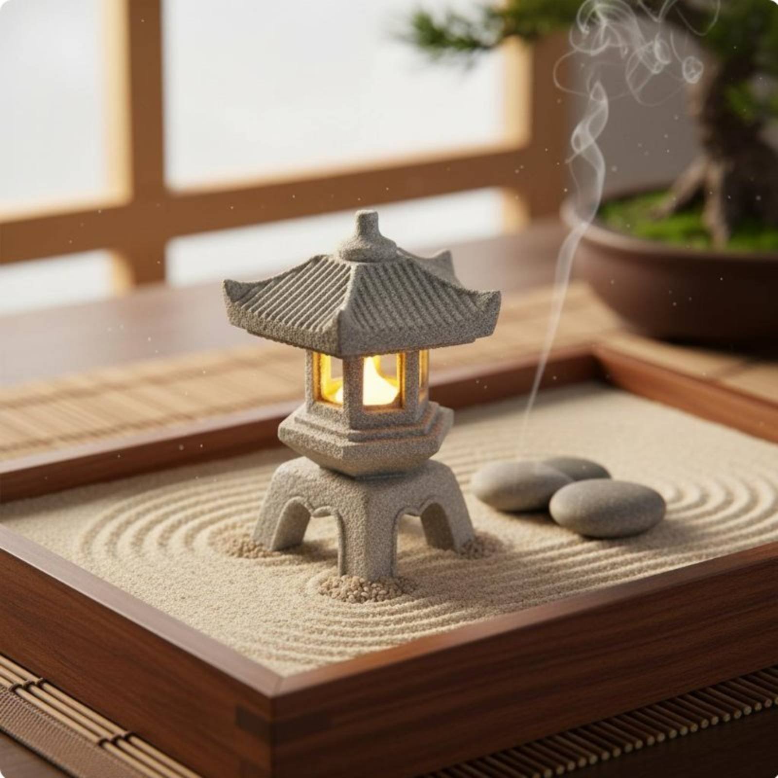Miniatuur stenen lantaarn anti - Us Bonsai Garden recensie en prijs